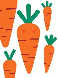 可爱胡萝卜插画图案