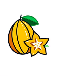 卡通杨桃与完整杨桃形象