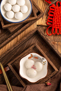 传统元宵佳节美食摆拍