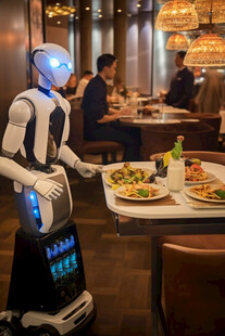 餐厅服务机器人送餐场景