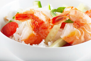 鲜虾蔬菜饭