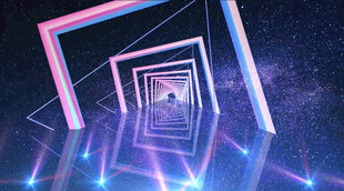 炫彩霓虹几何隧道空间