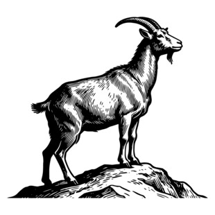 站立于岩石上的山羊