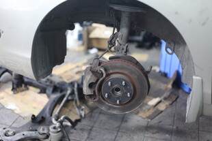 汽车刹车系统部件特写