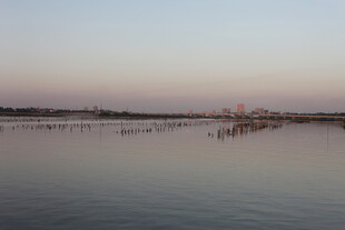 黄昏下的宁静水域