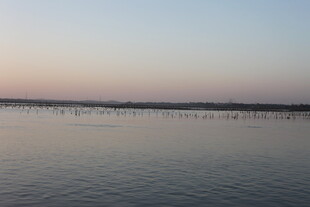 黄昏下的宁静湖面