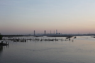 黄昏下的宁静港口景象