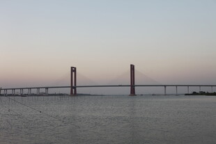 跨海大桥日落美景