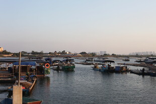 宁静渔港码头风光