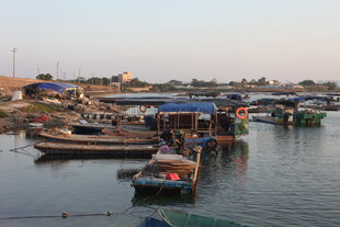 水上渔村船只停泊景象