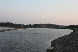 黄昏下的宁静水域