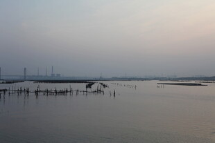 黄昏下的宁静水域景观