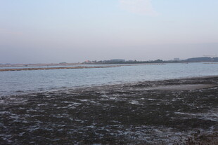 黄昏下的宁静水岸