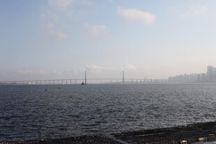 海滨城市远景风光