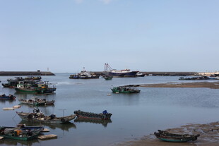 宁静港湾中的停泊船只