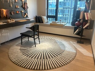 现代客厅的圆形地毯装饰