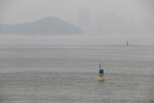 雾中海上浮标 厦门