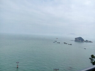 厦门 海景远眺 海上船只与岛屿