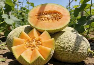 新鲜切开的哈密瓜