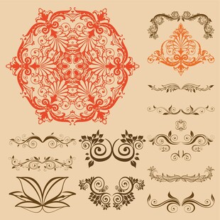 复古装饰花纹图案集合