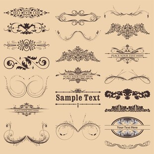 复古装饰性花纹设计元素