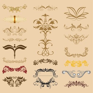 多样复古装饰花纹图案