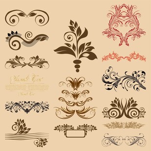 复古装饰花纹设计素材