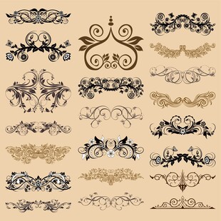 复古华丽装饰花纹图案集