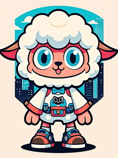 卡通小羊宇航员形象
