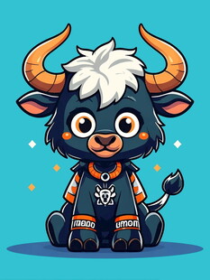 可爱卡通小牛形象设计