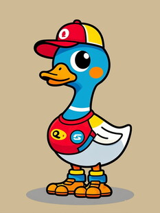 卡通小鸭运动装扮形象