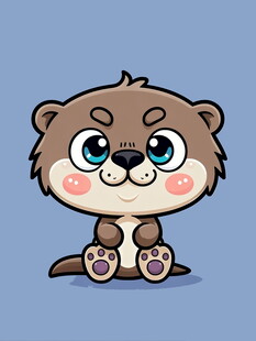 可爱小水獭卡通形象