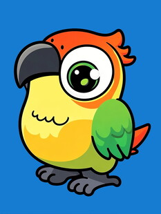 可爱卡通鹦鹉形象