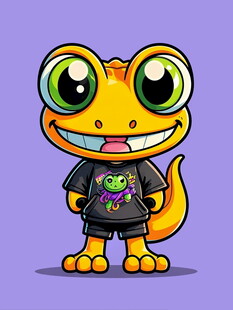 卡通蜥蜴形象可爱搞怪风