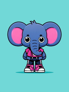 时尚小象卡通形象