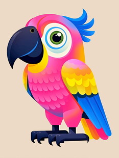 彩色鹦鹉卡通形象