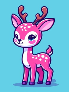 可爱粉色小鹿卡通形象