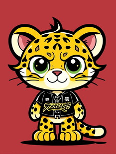 可爱豹纹小虎卡通形象