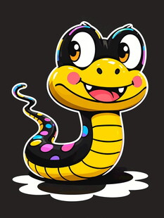 彩色卡通小蛇形象