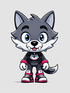 可爱卡通小狼形象