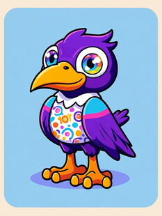 彩色卡通鹦鹉形象设计