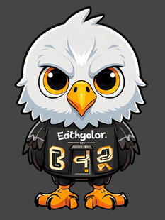 可爱卡通白头鹰形象展示