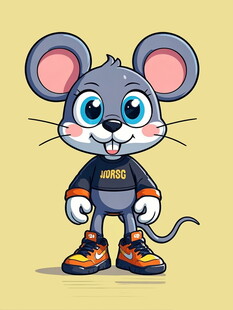 时尚装扮的卡通小老鼠