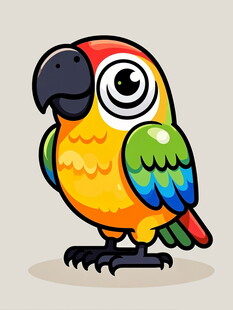 彩色卡通鹦鹉形象