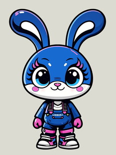 可爱蓝兔子卡通形象