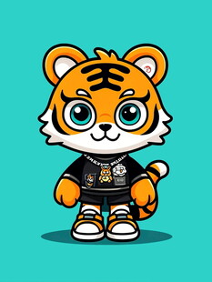 卡通小老虎潮酷形象