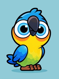 可爱卡通鹦鹉形象