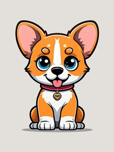 可爱卡通小狗坐立形象