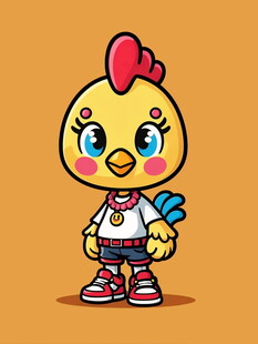 时尚小鸡卡通形象