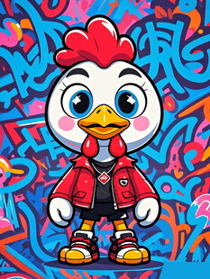 潮酷卡通小鸡形象设计